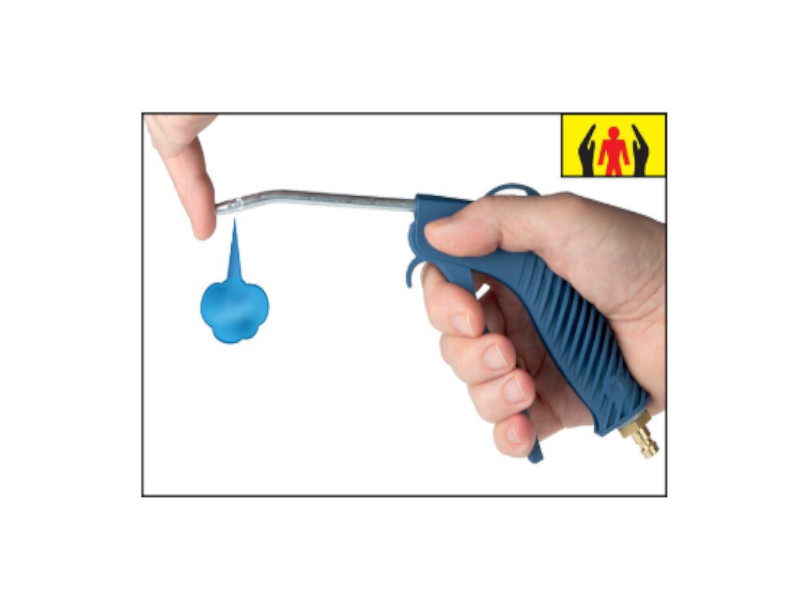 dosierbare Ausblaspistole Schlauchanschluss 9 mm mit Verlängerungsrohr und Sicherheitsdüse 