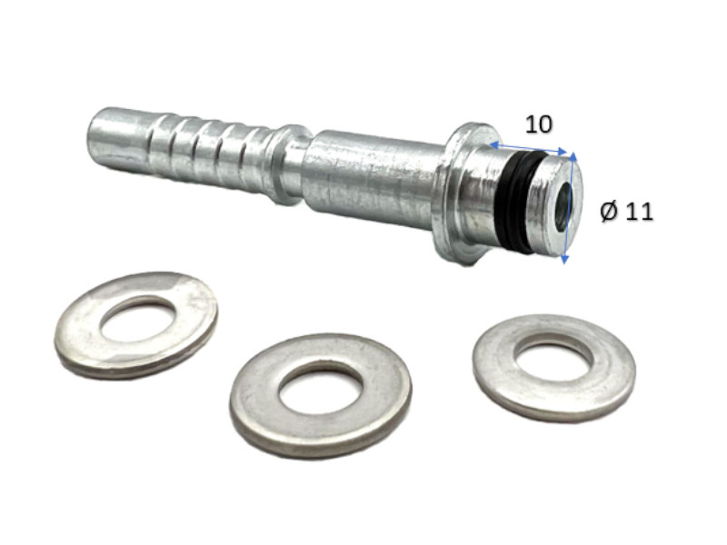 WG-Schlauch-Armatur Steck Ø 11mm drehbar Stahl verzinkt