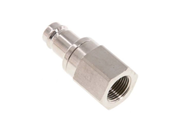 Kupplungsstecker beidseits absperrend IG G 3/8" NW 10 Messing vernickelt