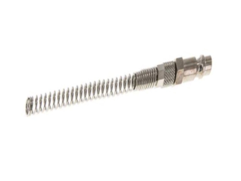 Kupplungs-Stecker Messing vernickelt mit ÜWM & Knickschutz