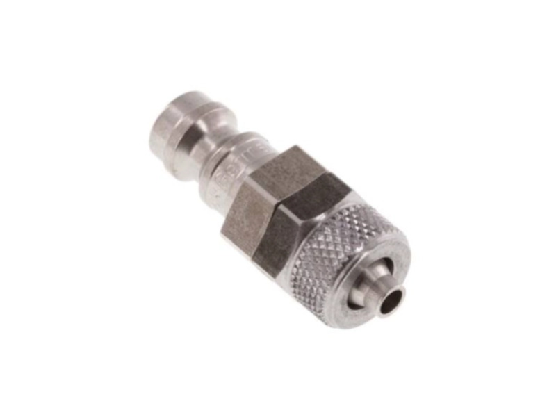 Kupplungsstecker mit Überwurfmutter 8x6 mm NW 5 Edelstahl 1.4305