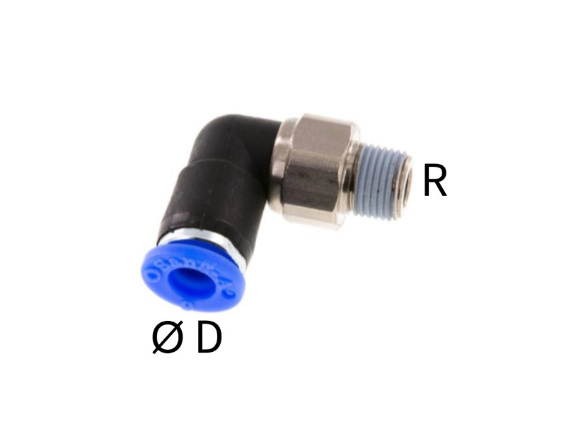 AG R zöllig kegelig IQS 90°-W Drehverschraubung 500 U/min