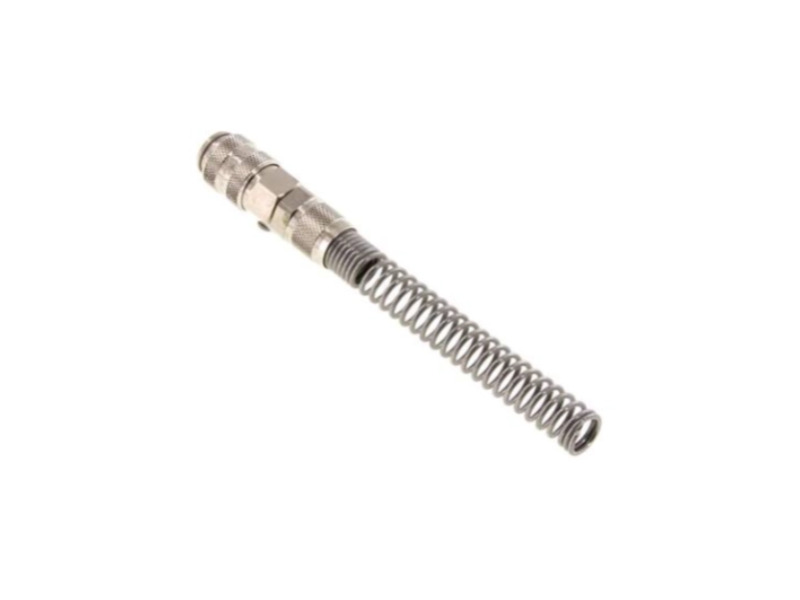 Kupplungsdose für Schlauch 8X6 mm mit ÜWM und Knickschutz starr Messing vernickelt