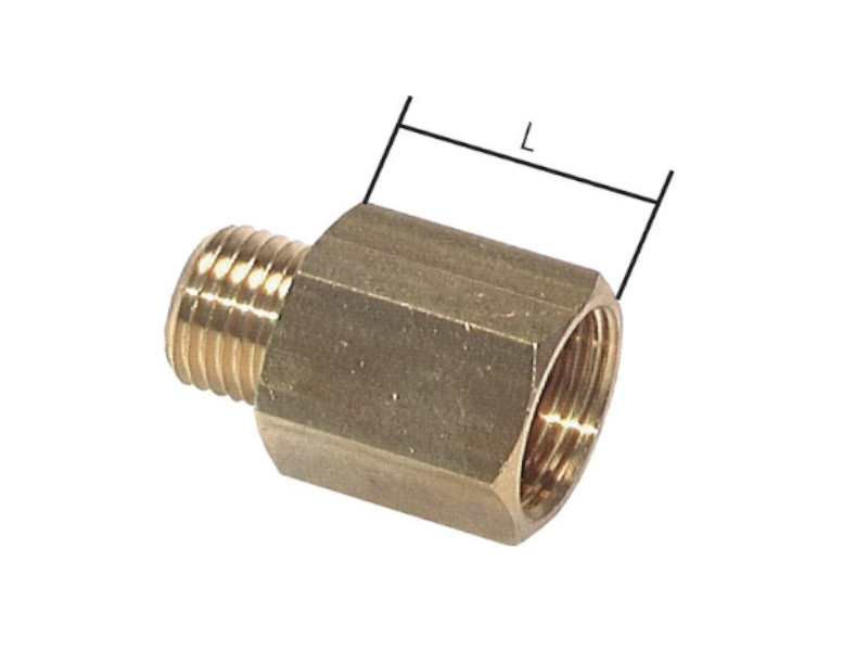Reduziernippel AG G 1/8" - IG M 5 Messing 