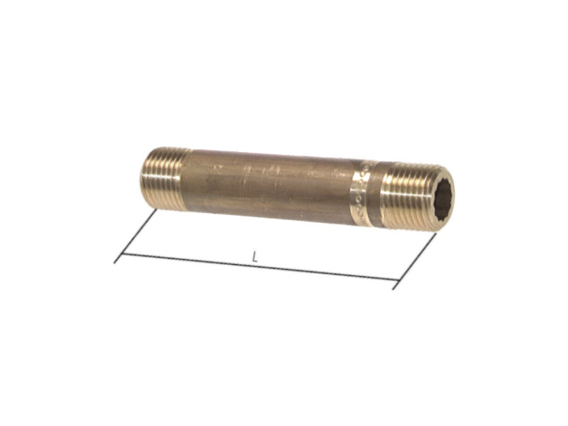 Rohrnippel AG G 1" - AG G 1" Länge 40mm Messing