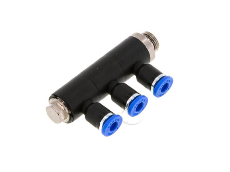 3-fach Steckverschraubung AG G 1/8" - 3x6mm IQS-Standard