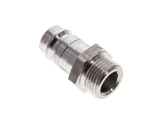 Kupplungsstecker AG G 3/8" NW 10 Edelstahl 1,4305