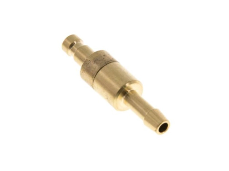 Kupplungsstecker beidseitig absperrend mit Schlauchtülle 4 mm NW 2,7 Messing