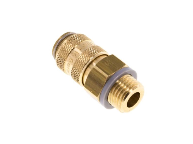 Kupplungsdose für Stecker beidseitig absperrend AG G 3/8" NW 5 Messing