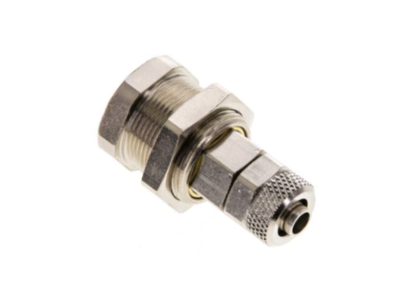 Abreiß-Kupplungsdose mit Überwurfmutter 8x6 mm Schottgewinde M 20x1 NW 5 Messing vernickelt